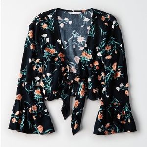 AE Tie Front Crop Top